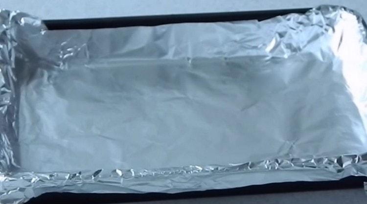 Cover the baking sheet with foil or parchment.