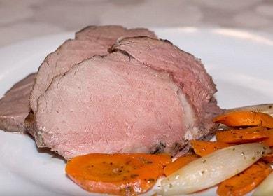 Rundvlees in de oven, sappig en zacht: gekookt volgens het recept met een foto.