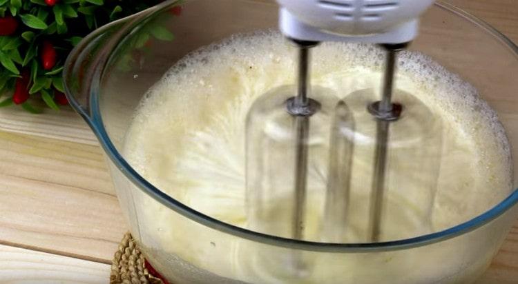 Beat the dough with a mixer until smooth.