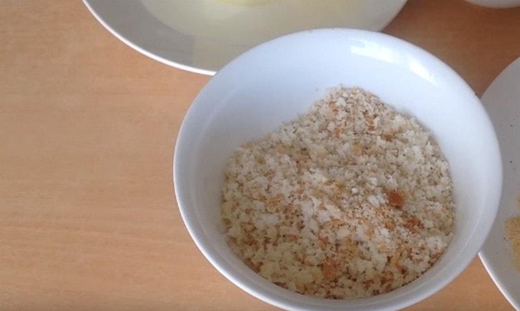 Dry bread grated as a breading.