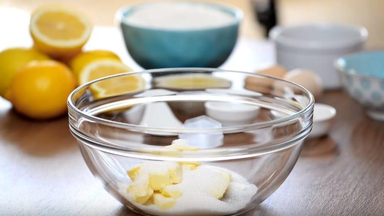 Add sugar to the butter.