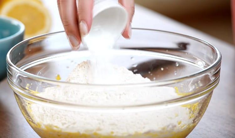 Enter the mass of flour and baking powder.