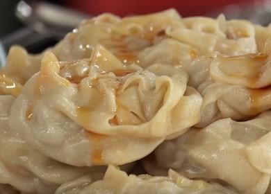 Cocinar manti en uzbeko según la receta con una foto.