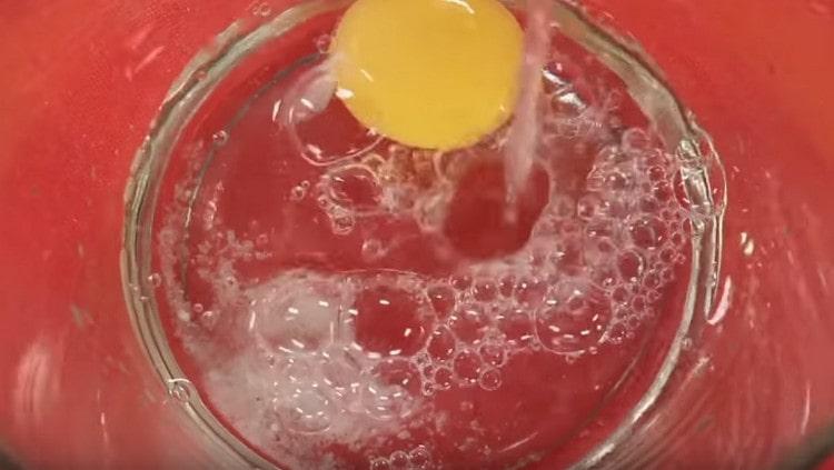 Mix water with salt and one egg.