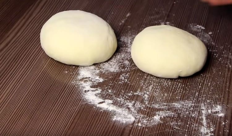 The dough is divided into two parts.