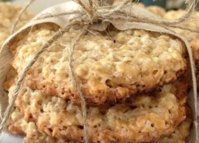 We prepare simple and quick oatmeal oatmeal cookies according to a step-by-step recipe with a photo.