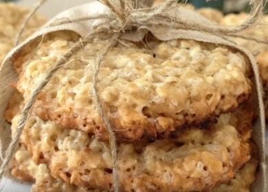 Preparamos galletas de avena simples y rápidas de acuerdo con una receta paso a paso con una foto.