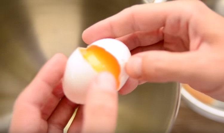 Carefully separate the whites from the yolks.