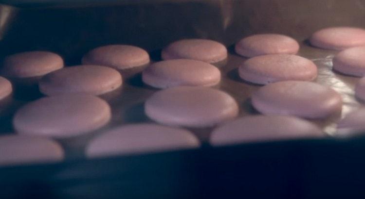 Nous envoyons les futurs macarons au four.