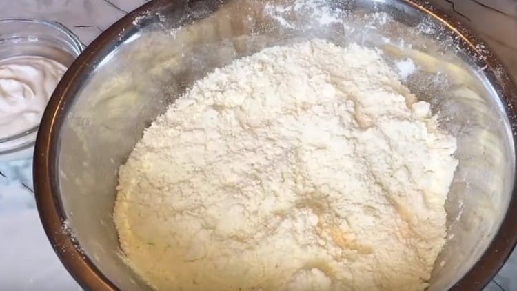 Grind butter and flour into crumbs.