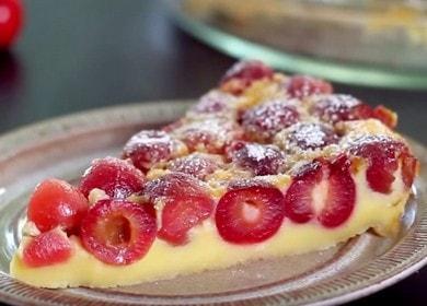 Clafouti french cherry pie - very delicate and simple