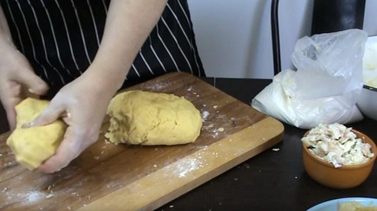 The dough is divided into two parts.