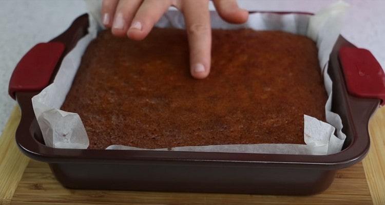 The finished cake takes on a rich brown color.