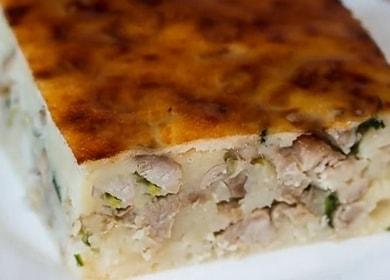 A delicious pie with meat on kefir - even a novice will cope