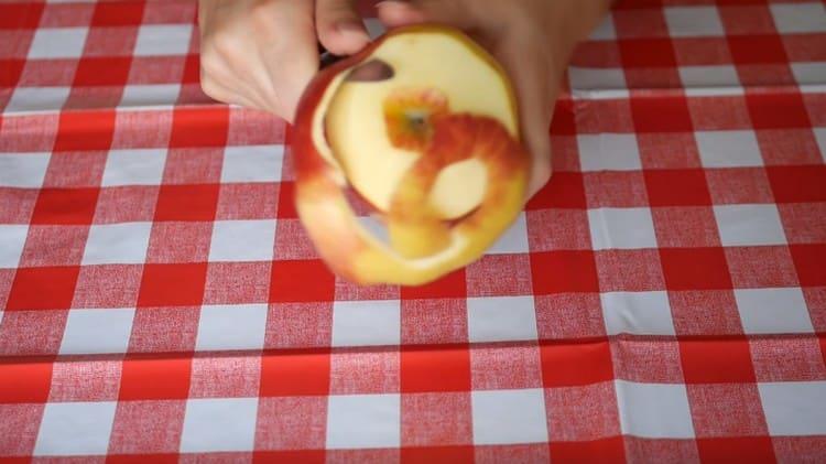 Peel the apple.