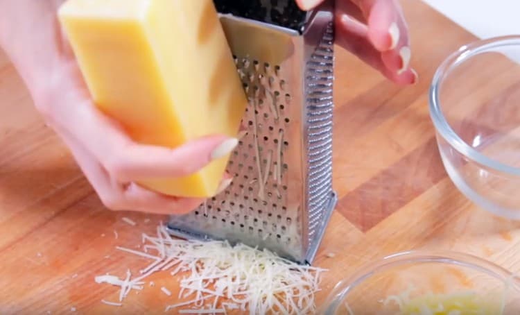 Grate cheeses.