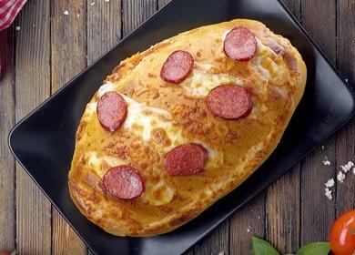 Pizza originale sur un pain au four: nous cuisinons selon la recette avec photo.