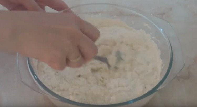 Knead a liquid dough with a spoon.