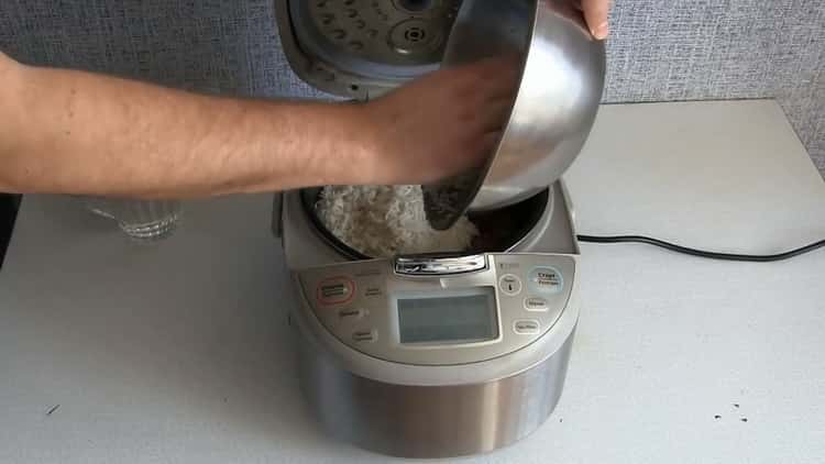 According to the recipe, to cook rice in a slow cooker add rice