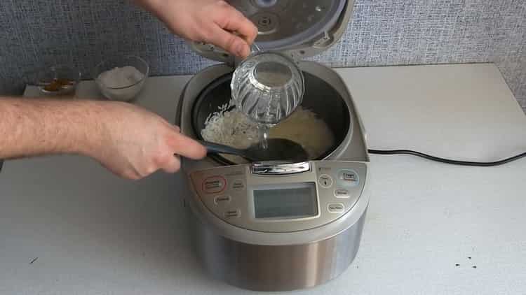 According to the recipe, to prepare pilaf in a slow cooker add water