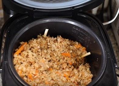 Cooking delicious pilaf in a slow cooker with pork recipe with photo.