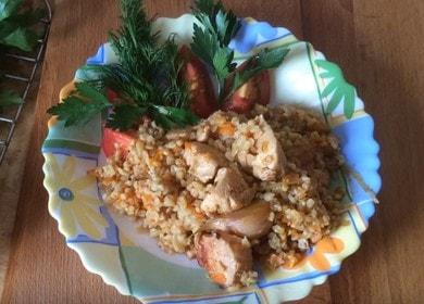 Cooking delicious ploviz bulgur with chicken according to the recipe with a photo.