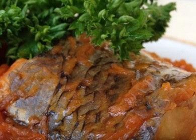 Juicy fish under a carrot marinade: cook with step by step photos.