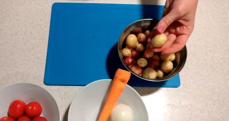 Mes jeunes pommes de terre, vous ne pouvez pas les éplucher.