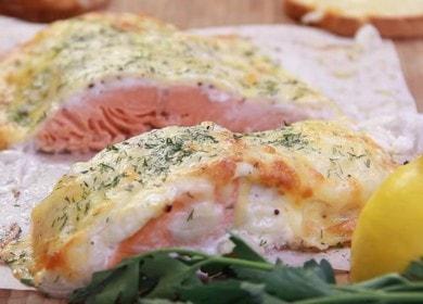 Salmon under a cheese coat baked in the oven - a simple and tasty recipe