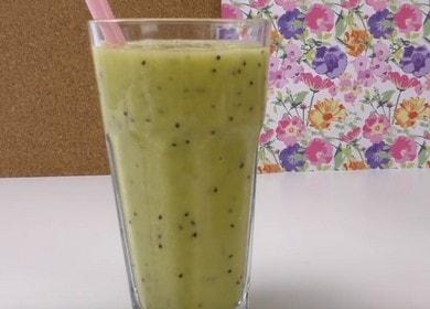 Kiwi and banana smoothies with orange juice - great for breakfast