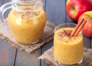 Apple and banana smoothie with orange juice - tasty and healthy