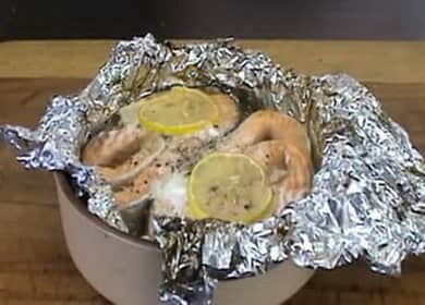 Trout steaks sa oven ayon sa isang hakbang-hakbang na recipe na may larawan