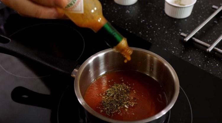 Ajoutez la sauce tabasco pour la rendre chaude.