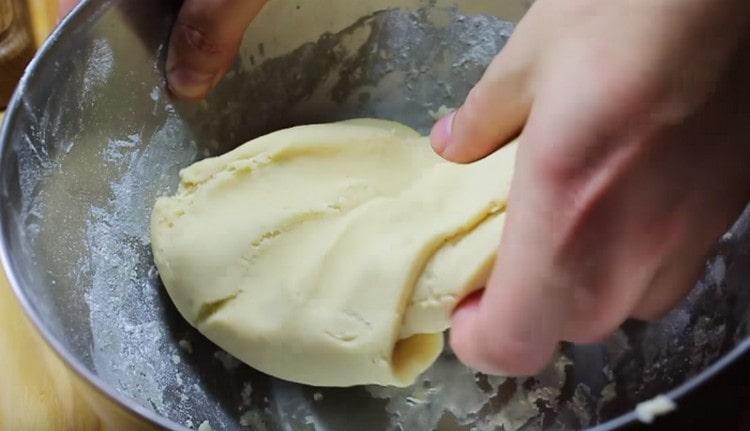 Knead smooth plastic dough with your hands.