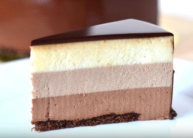 Mousse cake Three chocolates - a delicious step by step recipe with photos
