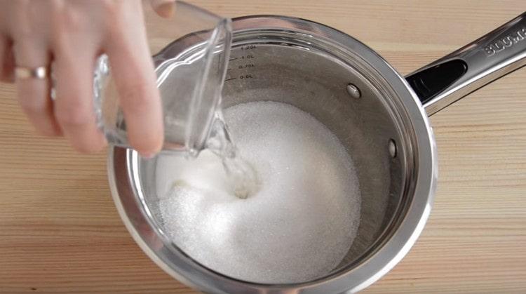 Mix sugar with water.