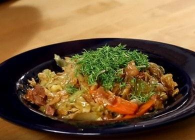 Tasty and hearty stewed cabbage with meat: a recipe with step-by-step photos and videos.