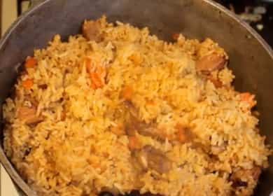 Uzbek pork pilaf according to a step by step recipe with photo