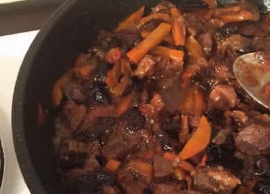 Braised beef with prunes - delicious and satisfying