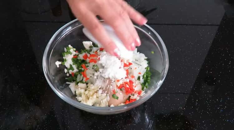 To make Chinese dumplings, mix the ingredients