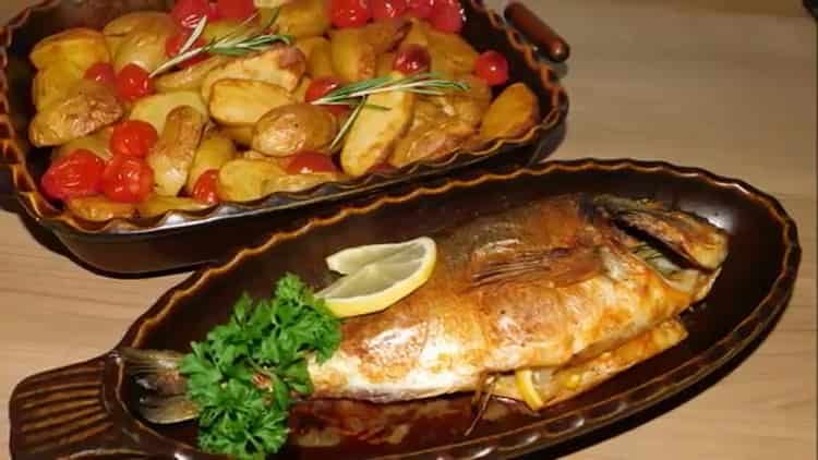 simple dorado in the oven is cooked according to a simple recipe
