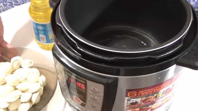 For cooking fried dumplings in a slow cooker, pour oil
