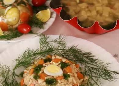 Tasty aspic of chicken on the festive table