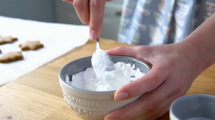 To make gingerbread cookies, prepare the ingredients for the icing