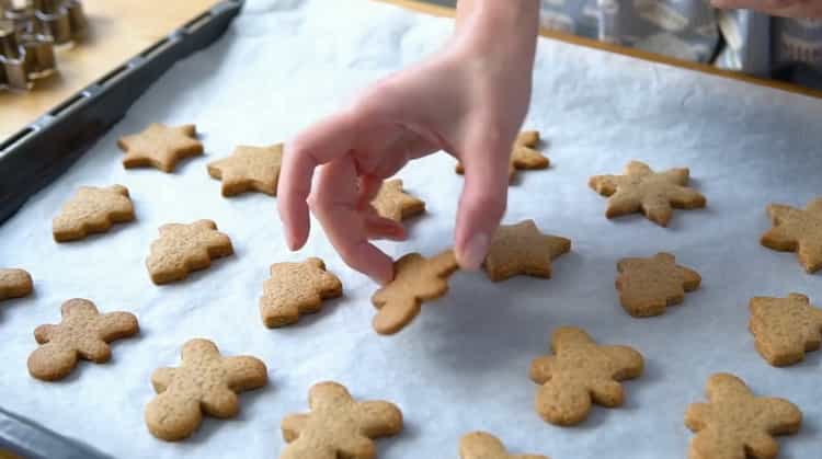 Preheat the oven to make gingerbread cookies.