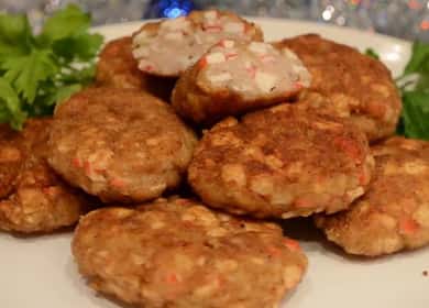 Cutlet from crab sticks according to a step by step recipe with photo