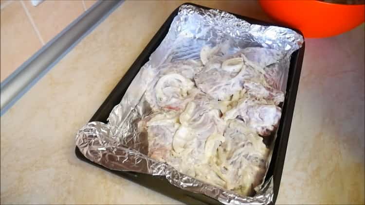 To cook a rabbit, preheat the oven
