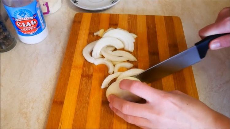 To cook a rabbit, chop the onion