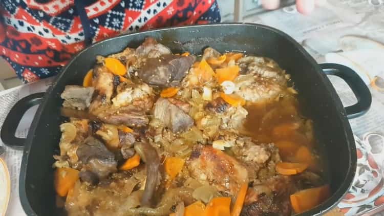 stewed rabbit with vegetables ready