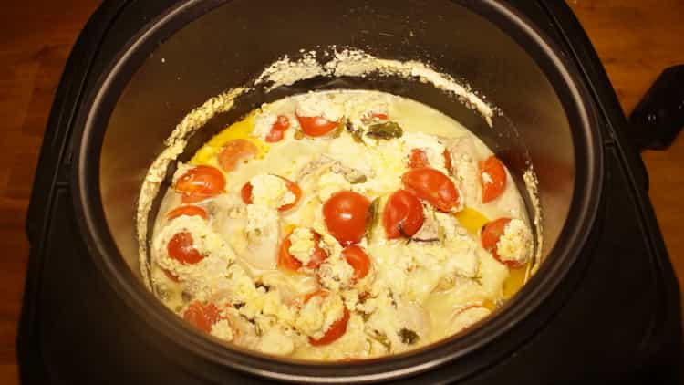 the chicken breast in the multicooker is ready